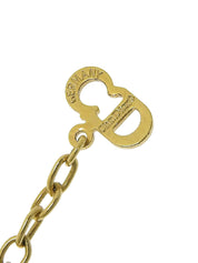 Rhinestone Design Motif Necklace Gold