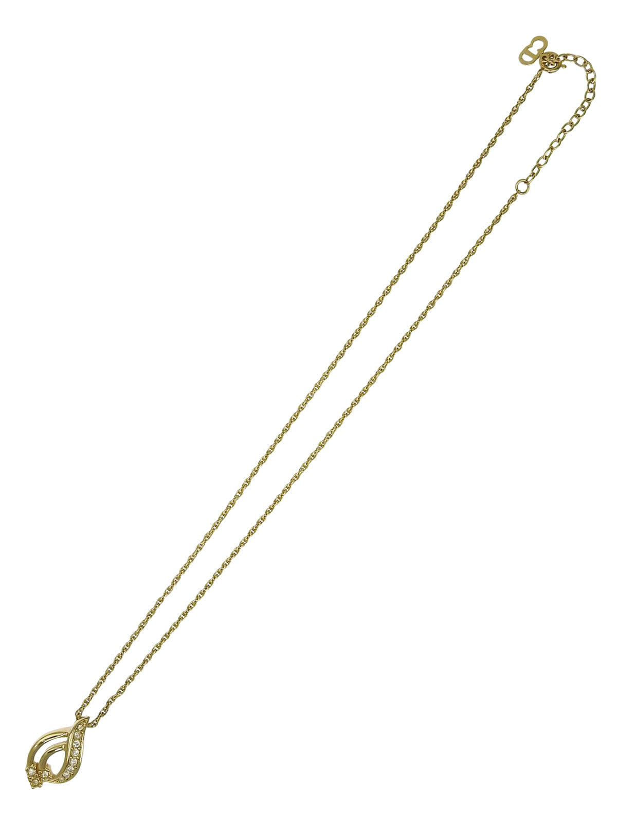Rhinestone Design Motif Necklace Gold