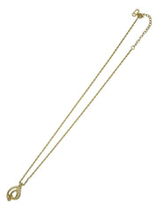 Rhinestone Design Motif Necklace Gold
