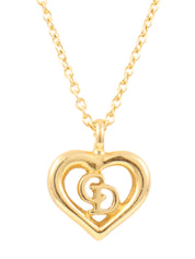 ハートカットアウトロゴネックレス ゴールド