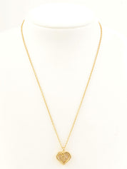 ハートカットアウトロゴネックレス ゴールド