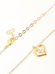 ハートカットアウトロゴネックレス ゴールド
