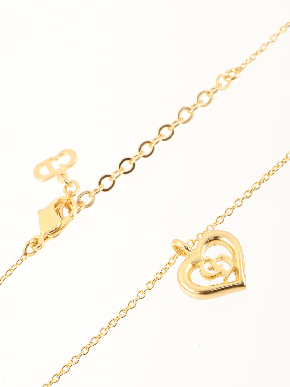 ハートカットアウトロゴネックレス ゴールド