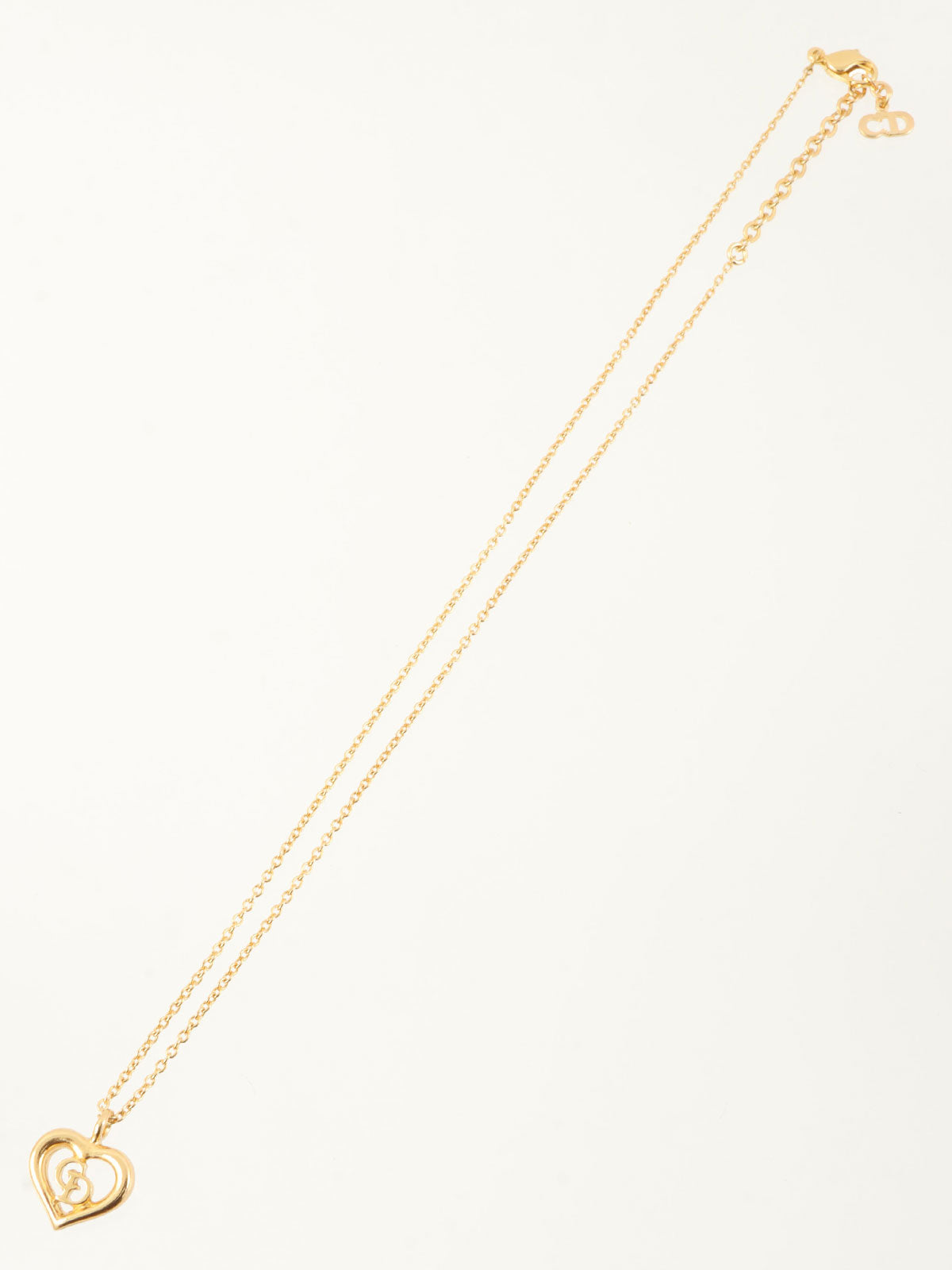 ハートカットアウトロゴネックレス ゴールド