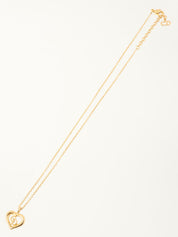 ハートカットアウトロゴネックレス ゴールド