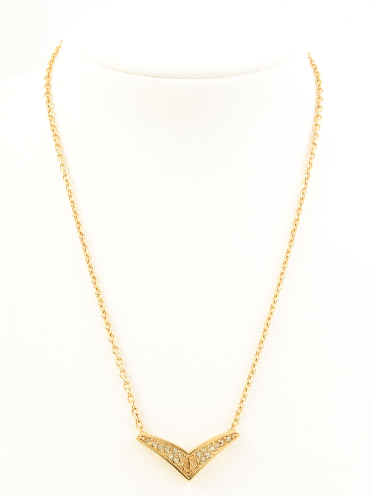 金镶钻V字形项链