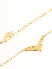金镶钻V字形项链