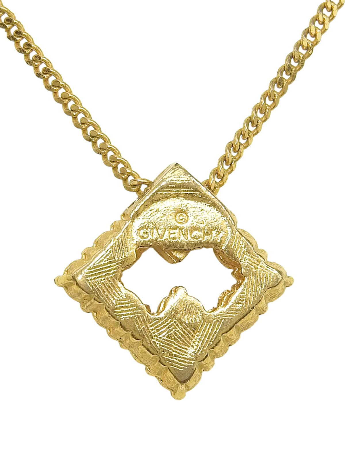 Rhinestone Logo Plate Necklace