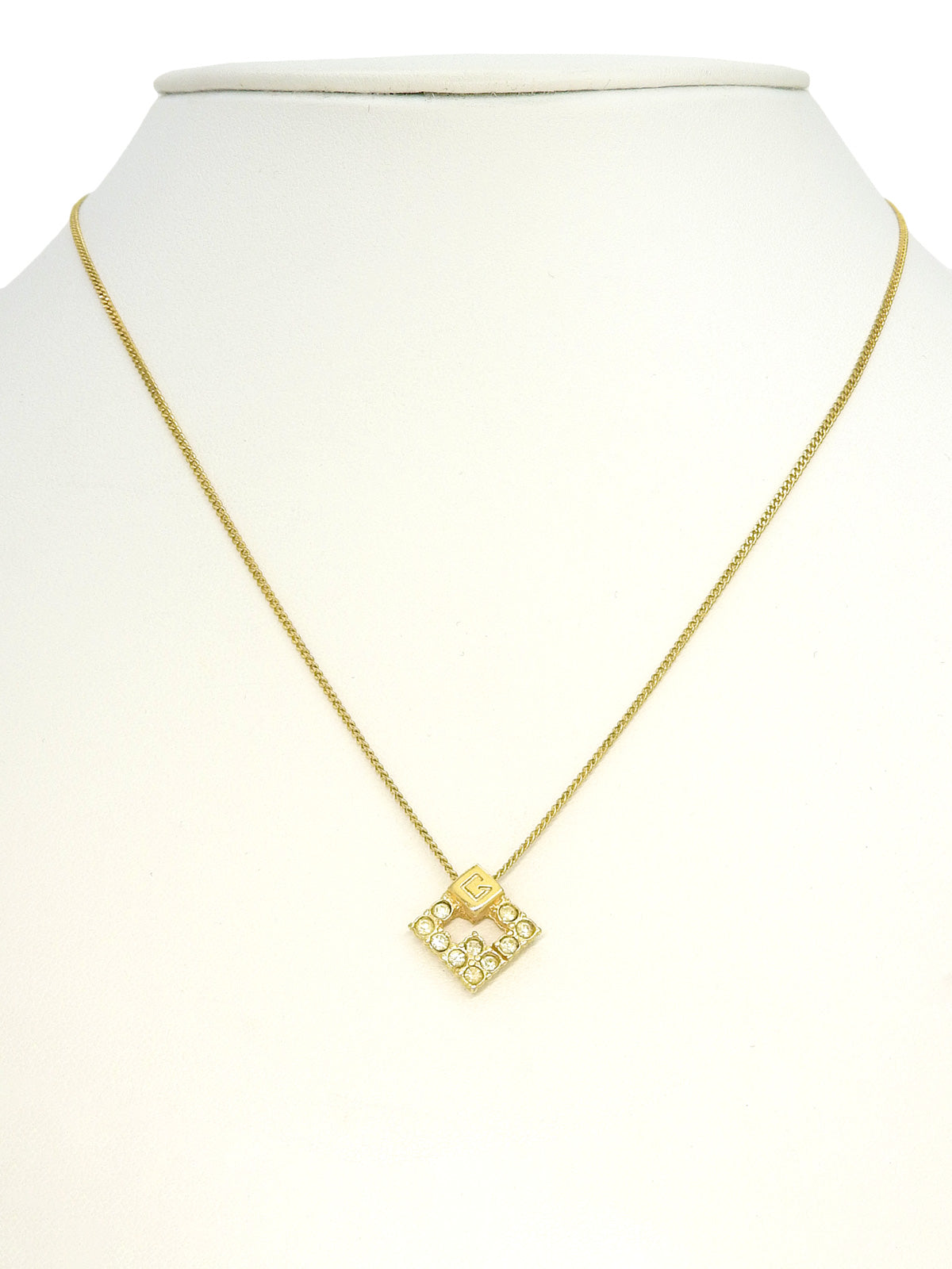 Rhinestone Logo Plate Necklace