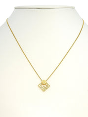Rhinestone Logo Plate Necklace