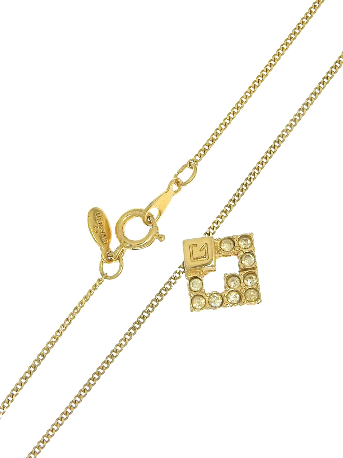 Rhinestone Logo Plate Necklace