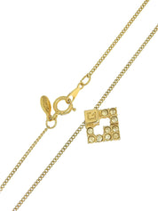 Rhinestone Logo Plate Necklace