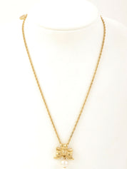 パールリボンモチーフネックレス ゴールド