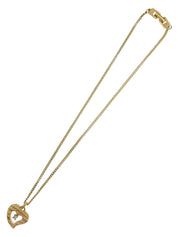 ラインストーンハートモチーフネックレス ゴールド