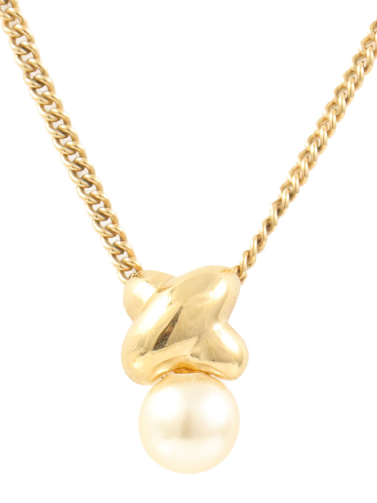 珍珠十字架图案金项链