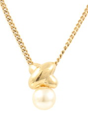 珍珠十字架图案金项链