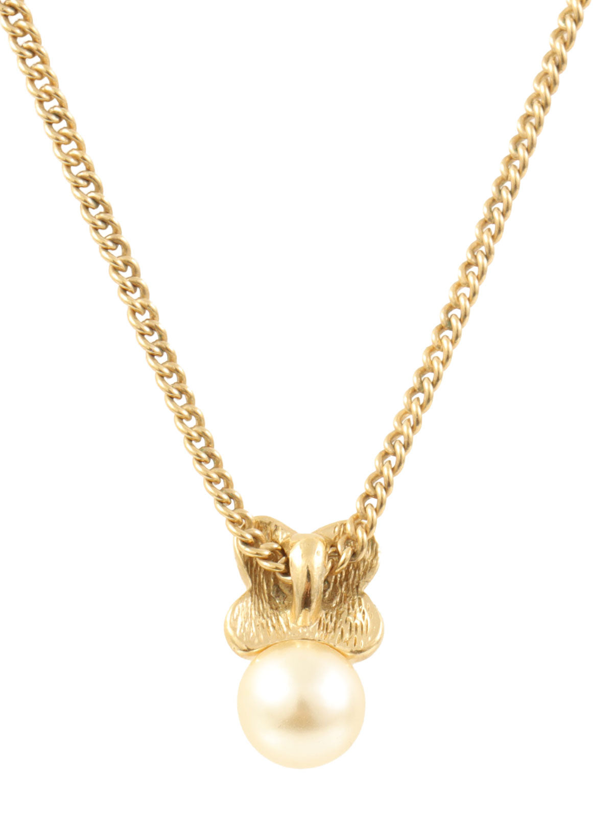 パールクロスモチーフネックレス ゴールド