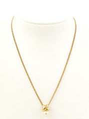 パールクロスモチーフネックレス ゴールド