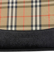 Nova Check Pattern Logo Emblem One-Shoulder Bag Black/Beige