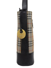 Nova Check Pattern Logo Emblem One-Shoulder Bag Black/Beige