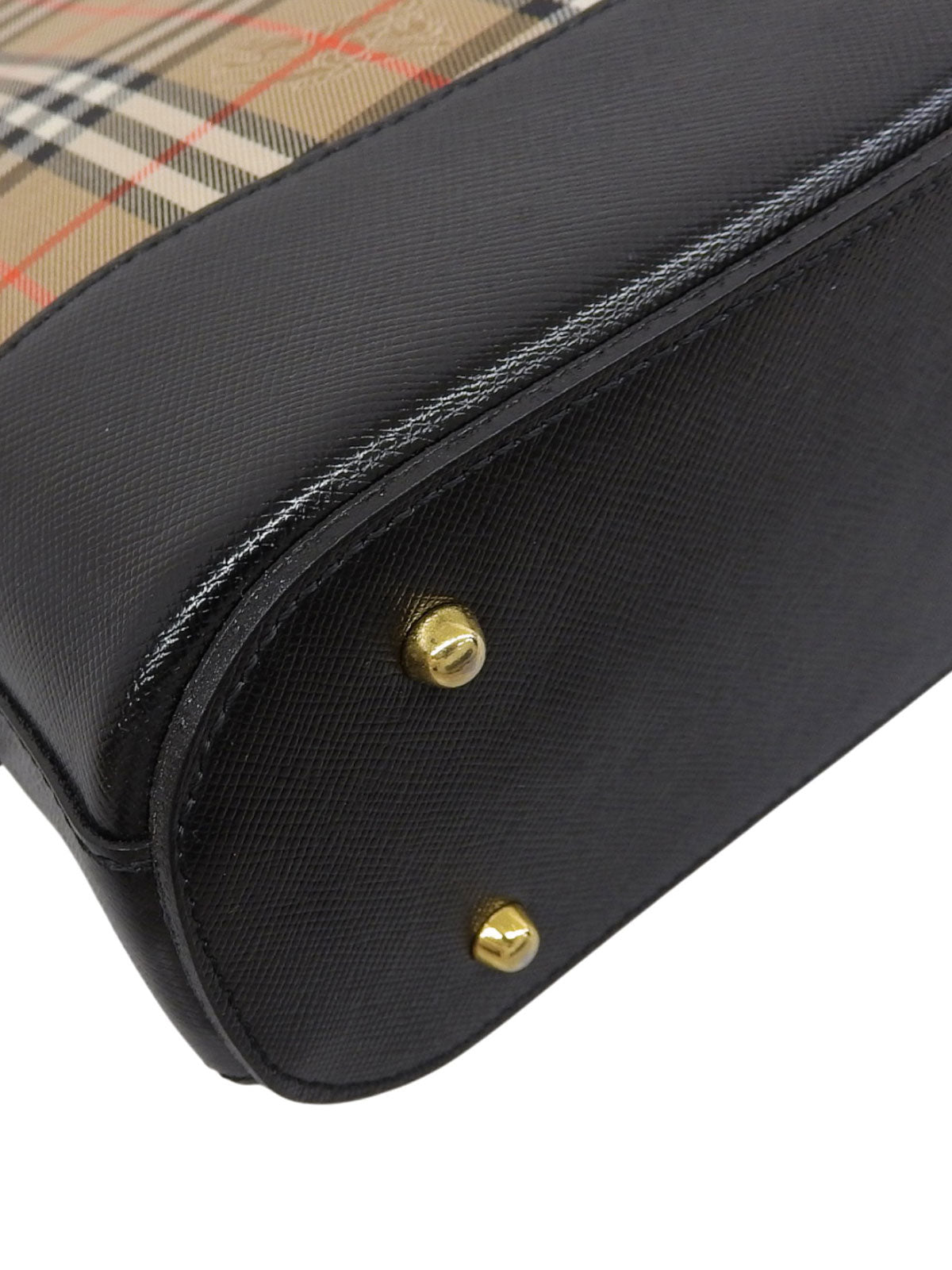 Nova Check Pattern Logo Emblem One-Shoulder Bag Black/Beige