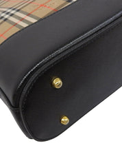 Nova Check Pattern Logo Emblem One-Shoulder Bag Black/Beige