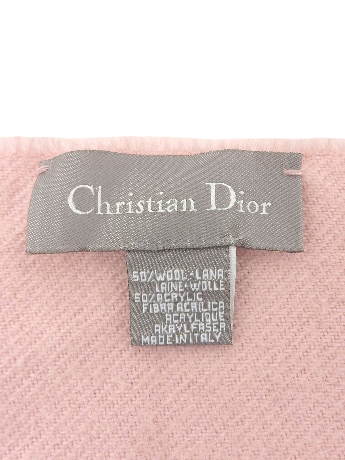 Wool Logo Line Scarf Pink
