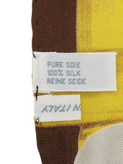 シルクローズモチーフスカーフ ブラウン/マルチ