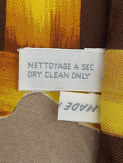 シルクローズモチーフスカーフ ブラウン/マルチ