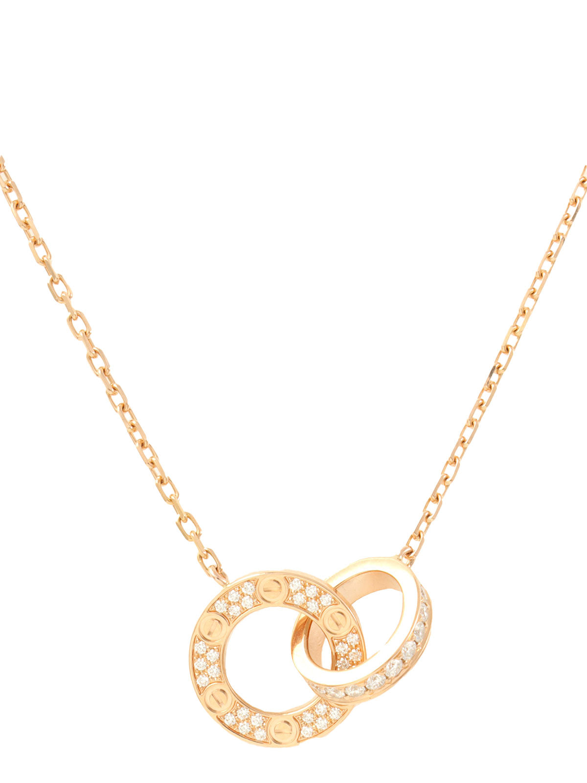 18Kダイヤモンドラブサークルネックレス ゴールド