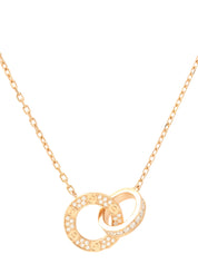 18Kダイヤモンドラブサークルネックレス ゴールド