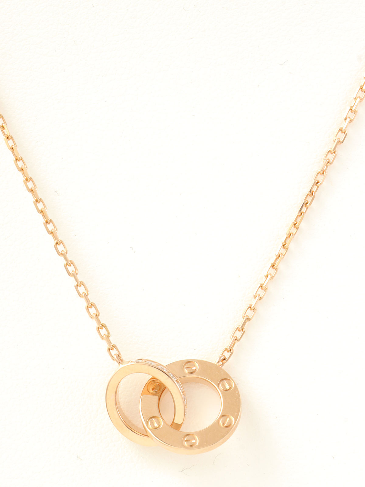 18Kダイヤモンドラブサークルネックレス ゴールド