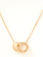 18Kダイヤモンドラブサークルネックレス ゴールド