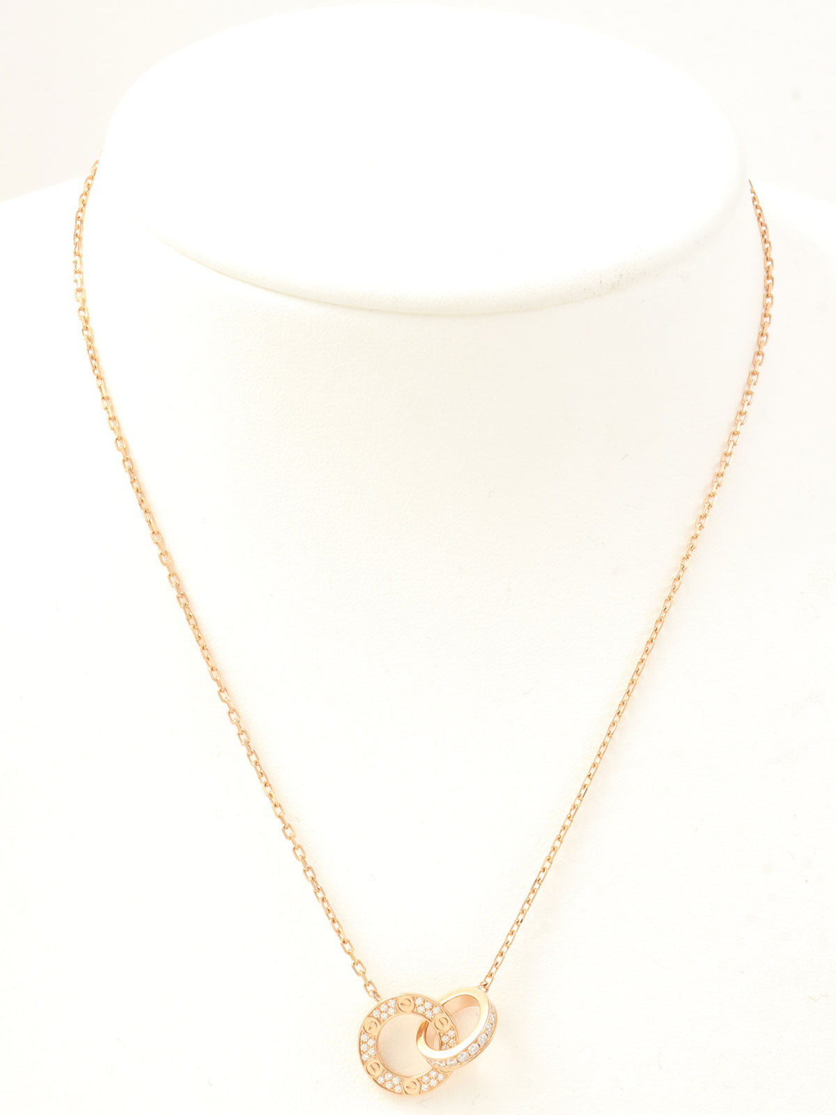 18Kダイヤモンドラブサークルネックレス ゴールド