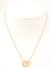 18Kダイヤモンドラブサークルネックレス ゴールド