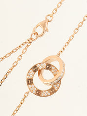 18Kダイヤモンドラブサークルネックレス ゴールド