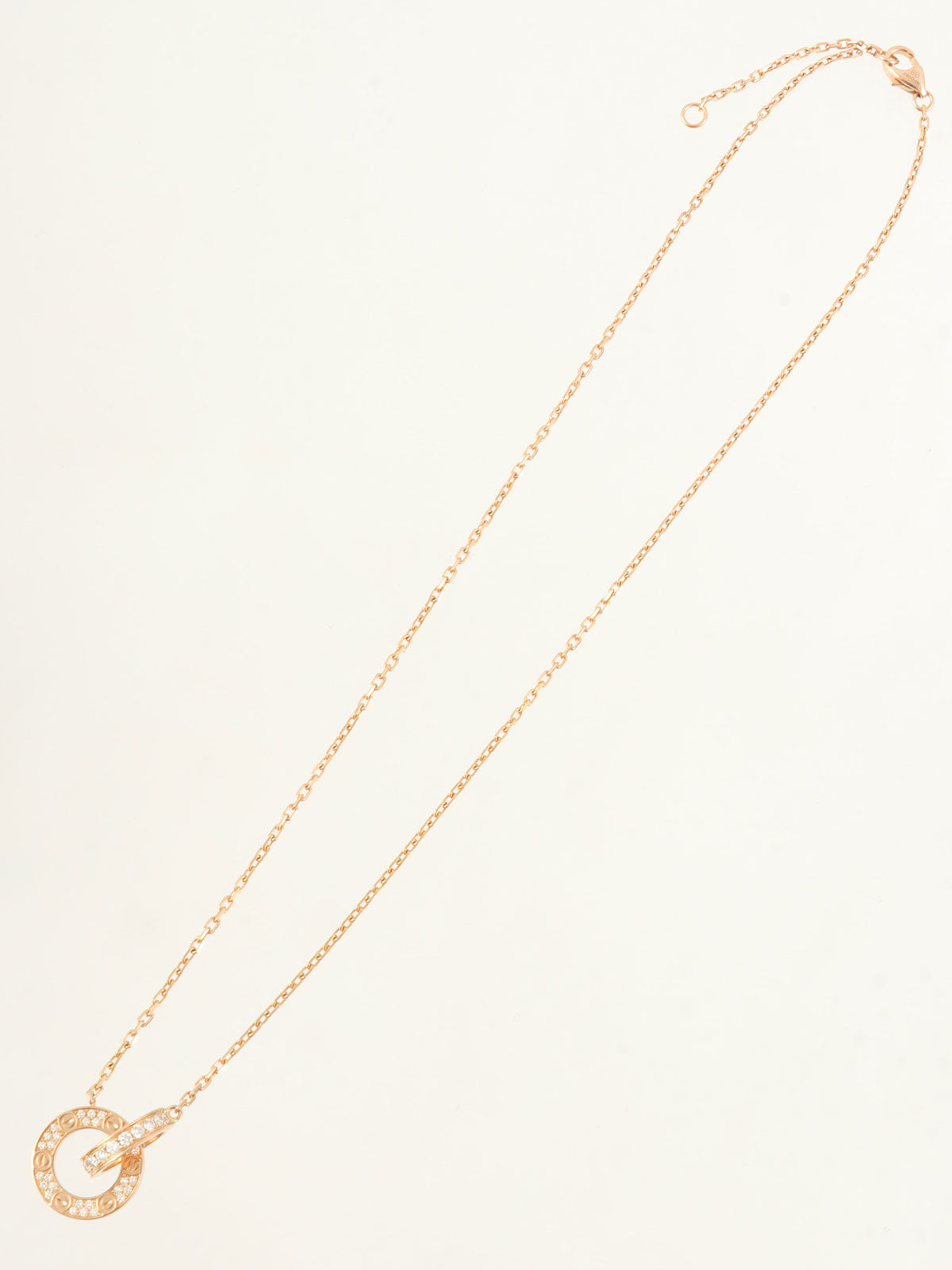 18Kダイヤモンドラブサークルネックレス ゴールド