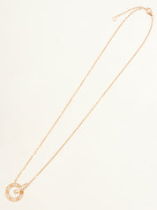 18Kダイヤモンドラブサークルネックレス ゴールド