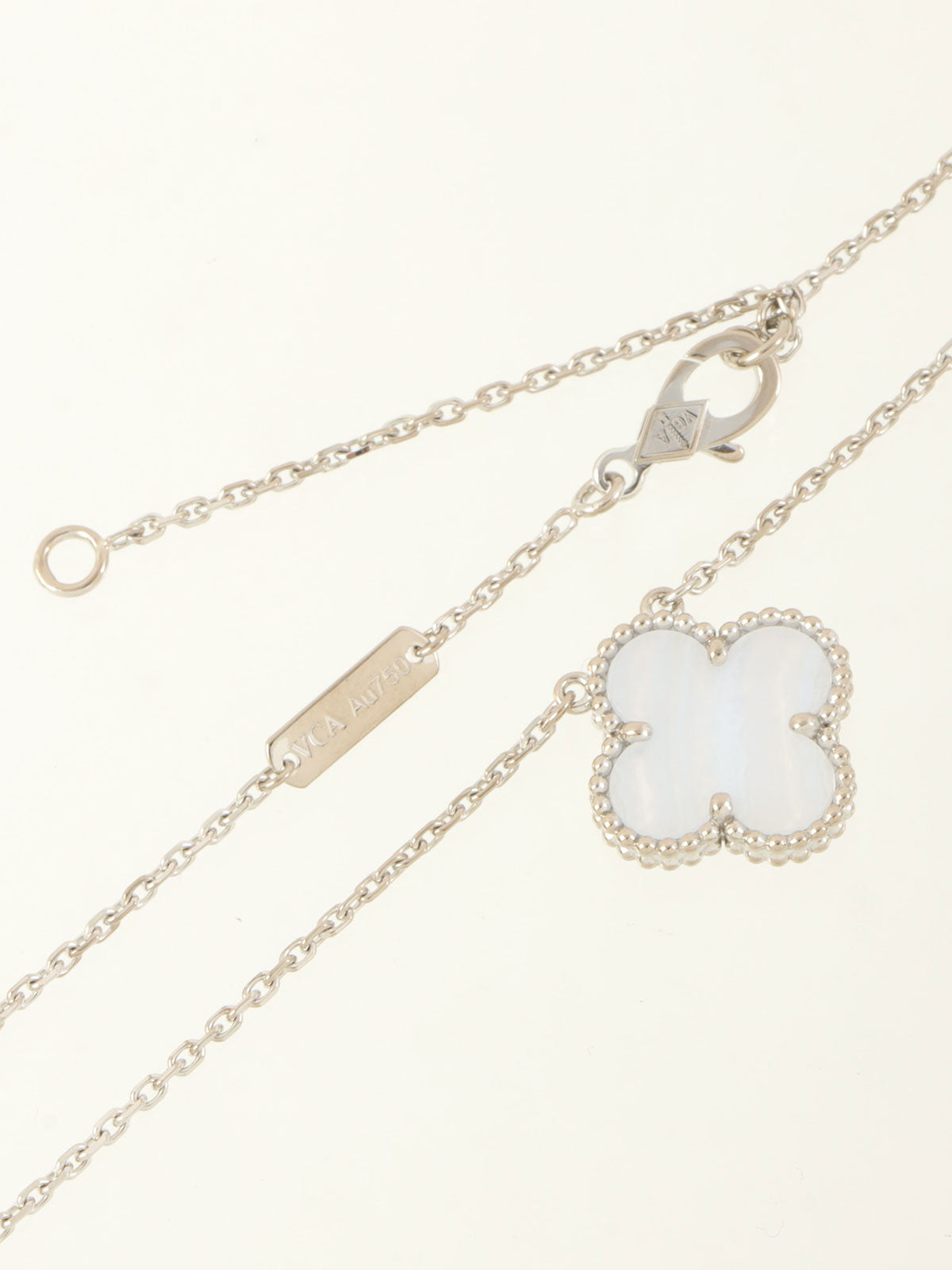 18K复古阿尔罕布拉项链 蓝/银色