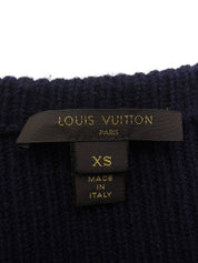 Logo Plate Short Sleeve Knit Dress #XS Navy/Red
