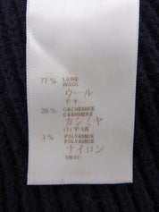 ロゴプレート半袖ニットワンピース ネイビー/レッド