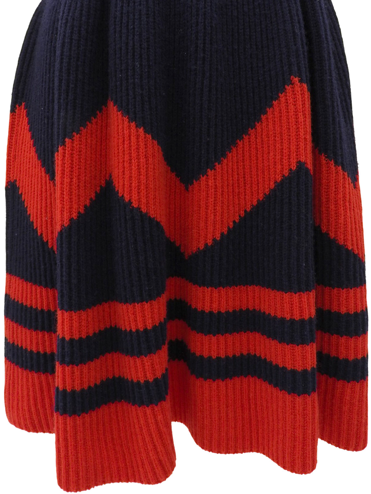 ロゴプレート半袖ニットワンピース ネイビー/レッド