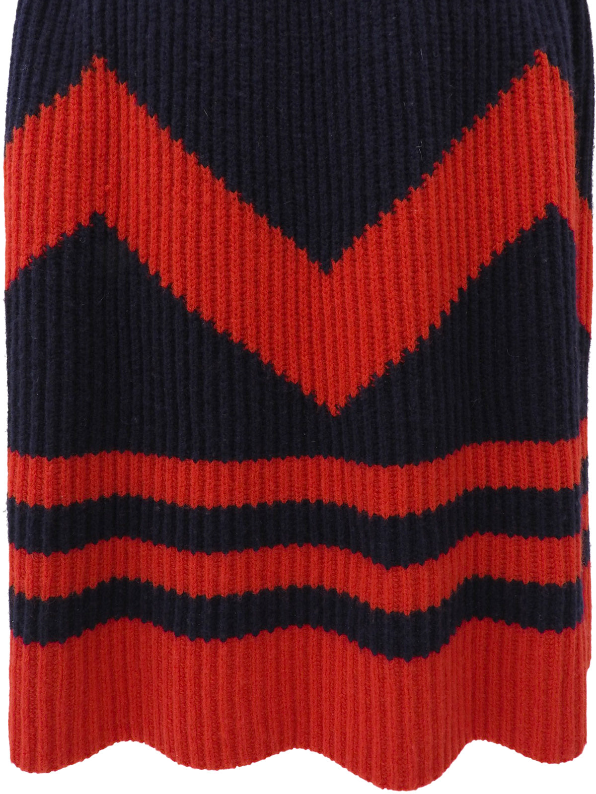 ロゴプレート半袖ニットワンピース ネイビー/レッド