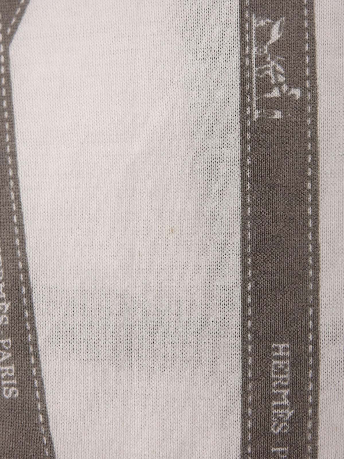 ボルデュックパターン半袖Tシャツ #S ホワイト/ブラウン