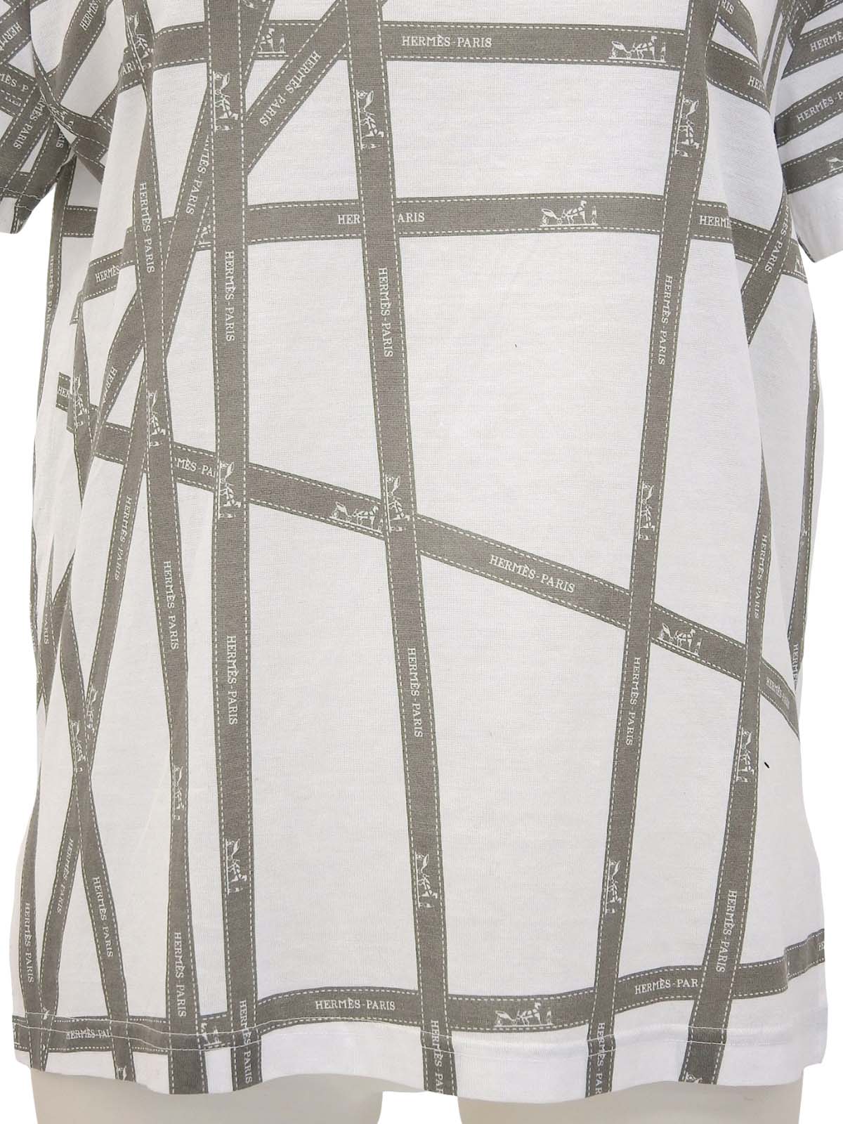 ボルデュックパターン半袖Tシャツ #S ホワイト/ブラウン