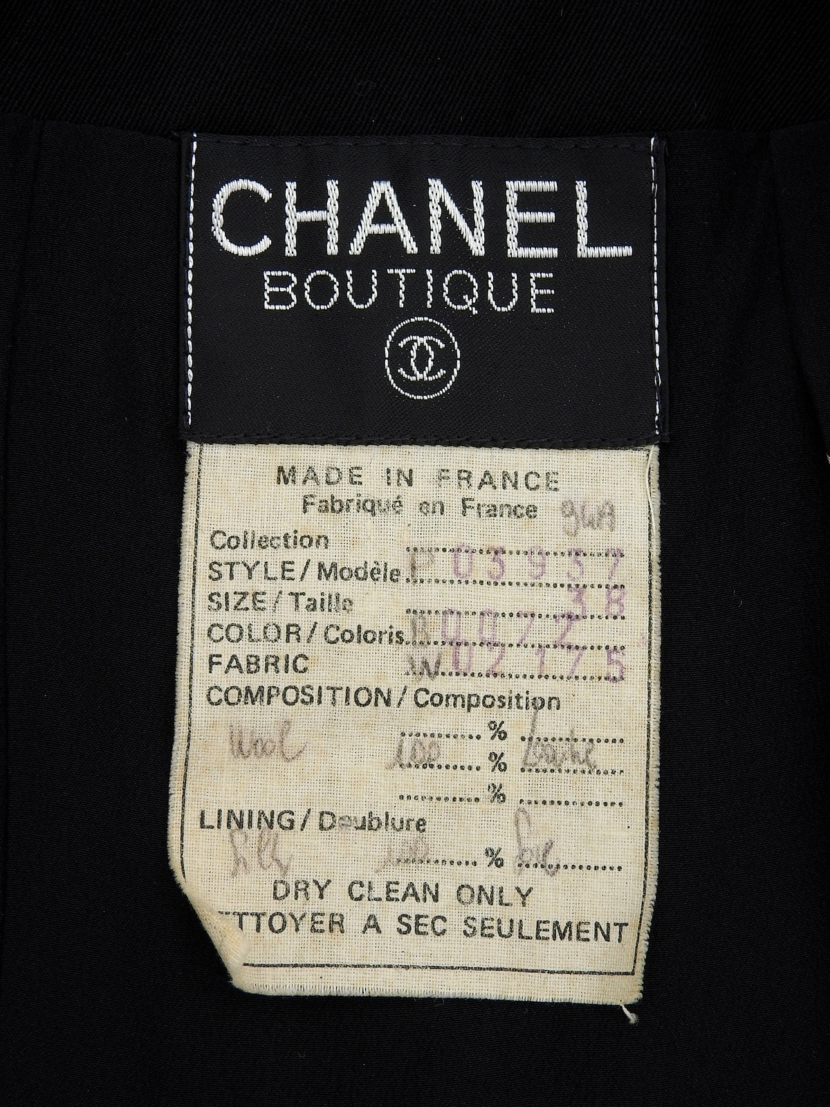 1994年製 CCマークボタンジャケット ブラック #38