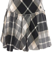 Check Pattern Frill Shorts in Beige/Black