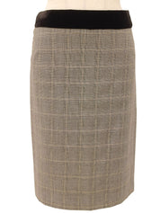 ウールベロアコンビチェックパターンセットアップ ブラウン