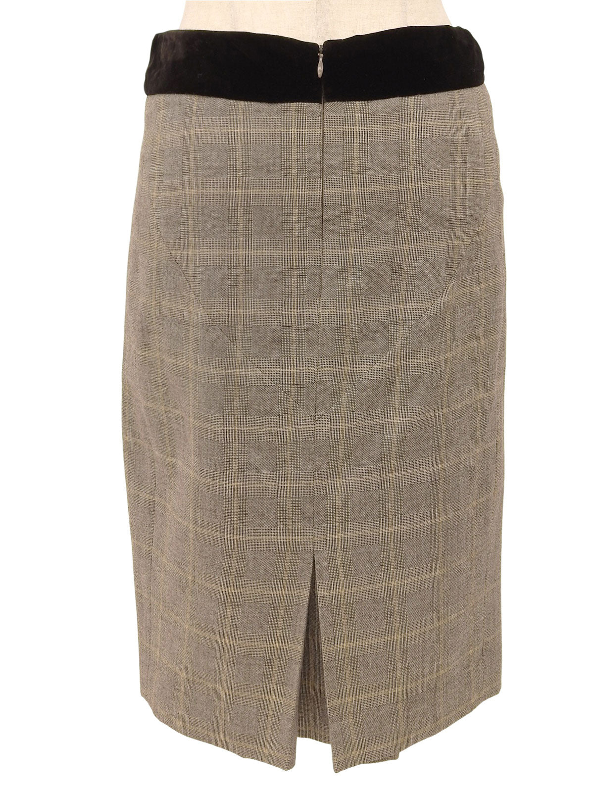 Wool and velour combination check pattern set in brown