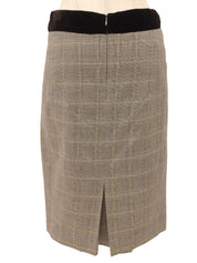 Wool and velour combination check pattern set in brown